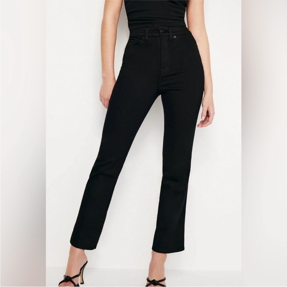NWT GOOD AMERICAN Good Curve Straight Denim Black High Rise